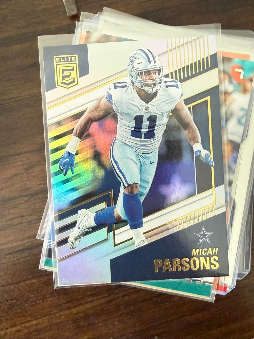 Micah Parsons Collectible Football Card - White/Blue